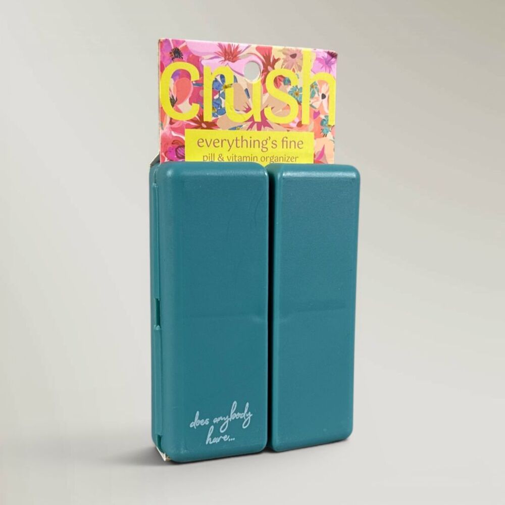 NWT Crush Everything’s Fine Pill & Vitamin Organizer by Crush Magnetic Closure